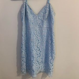 Pretty little thing blue lace mini dress